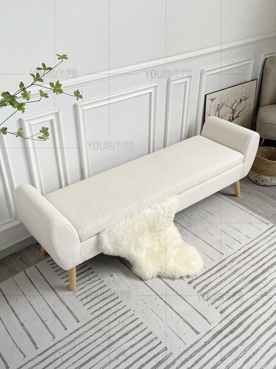 

Lamb wool home change shoes wear shoe stool, bedside stool living room bench