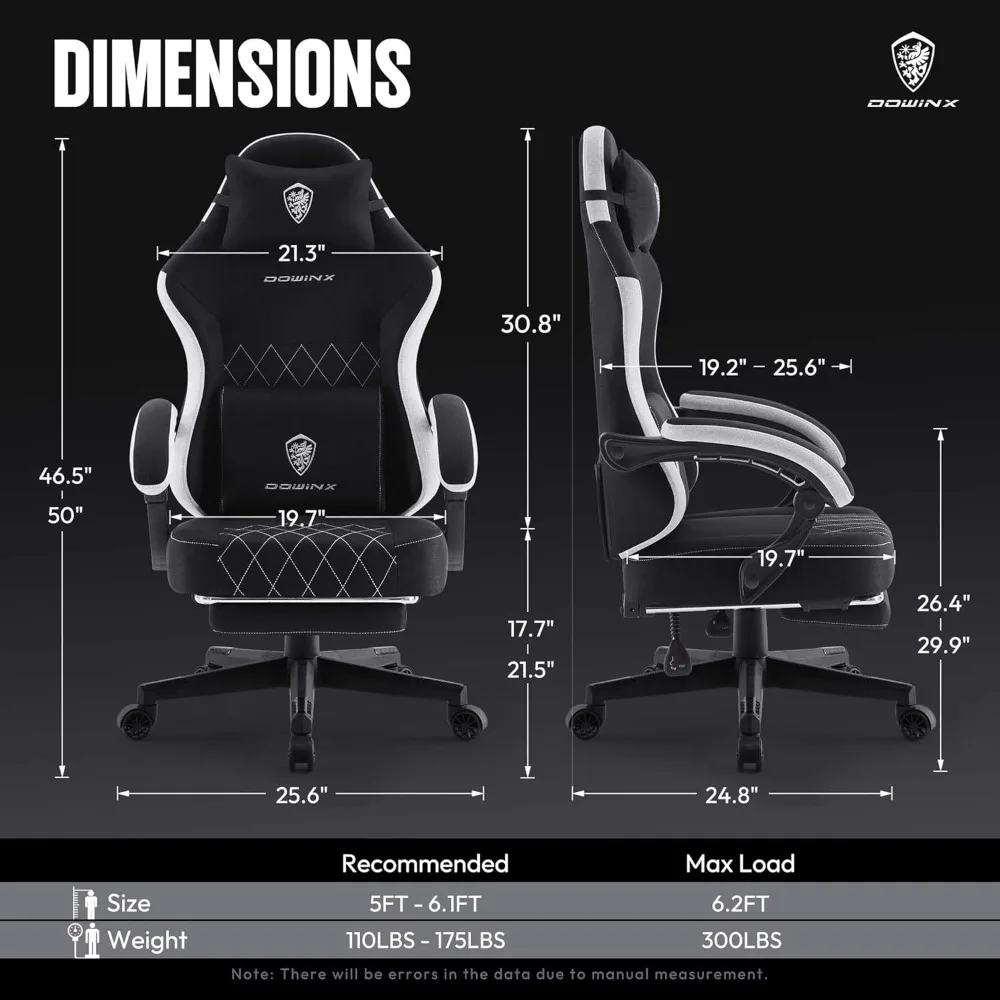 High Back Ergonomic Computer Chair with Footrest for Adults, Massage Lumbar Support Swivel Game Chair for Office Gaming 300LBS