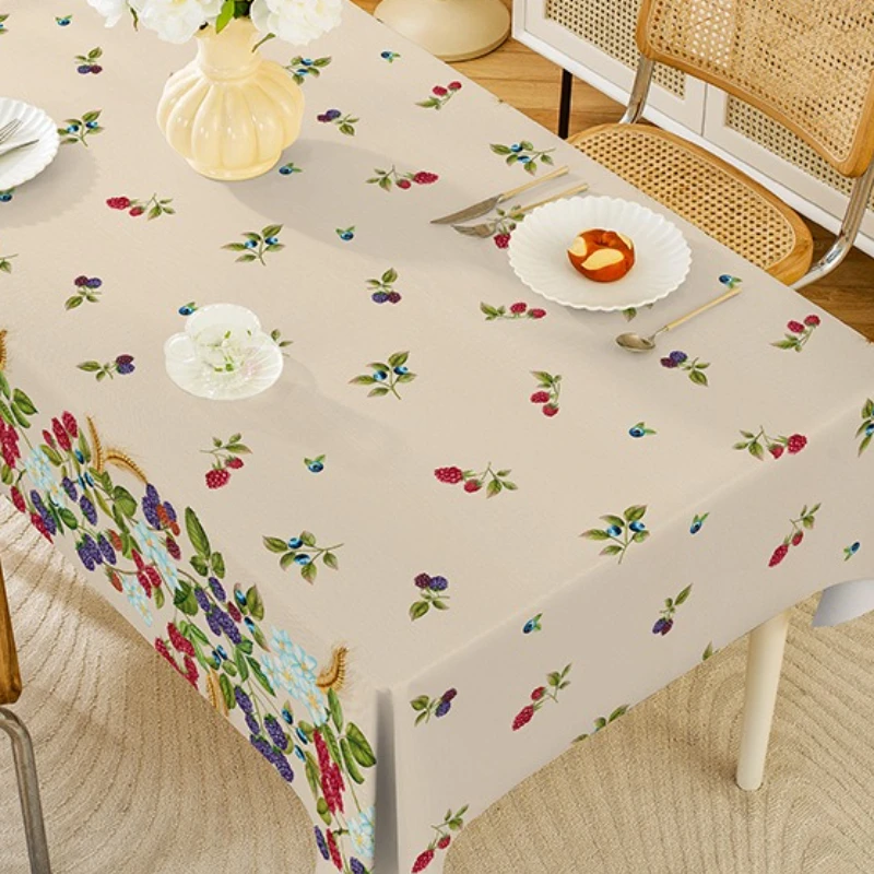 Fresh Style Small Flower Pattern Table Mat PVC Material Tablecolth Wear Resistant Heat Insulating Rectangular Dining Desk Decor