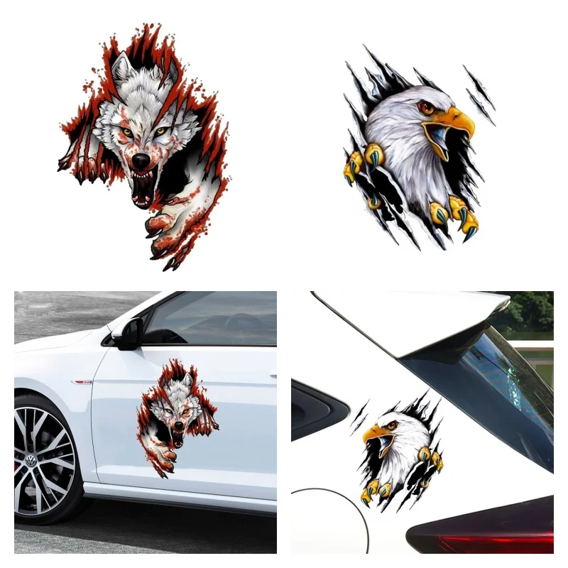 

Car sticker Cartoon classic animal eagle Angry Wolf car motorcycle Vinyl Decal Car Sticker