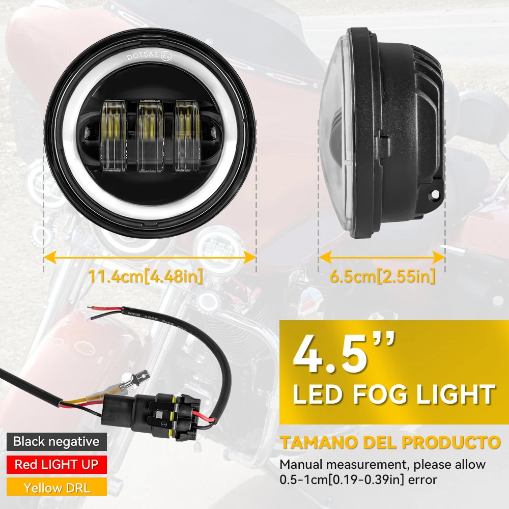 7inch LED Headlight +4.5inch Fog Lights 7"Bracket Mounting Ring Parts for Harley Touring Electra Glide Road King Street Glide image 4