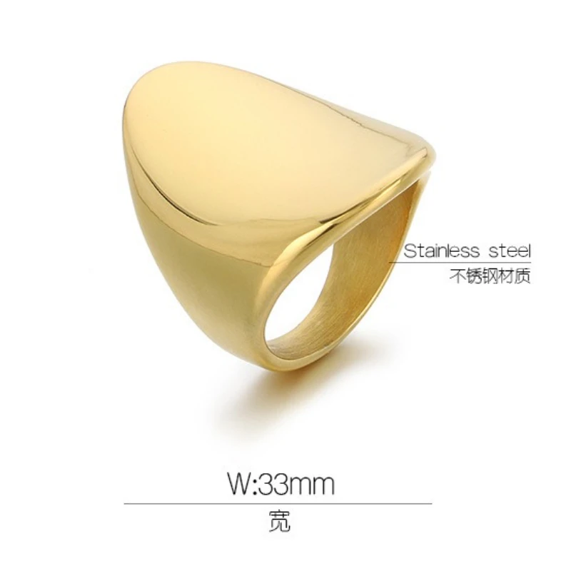 Glossy Oval Knuckle Ring,Stainless Steel Ring for Women Men,Fashion Jewelry view 3