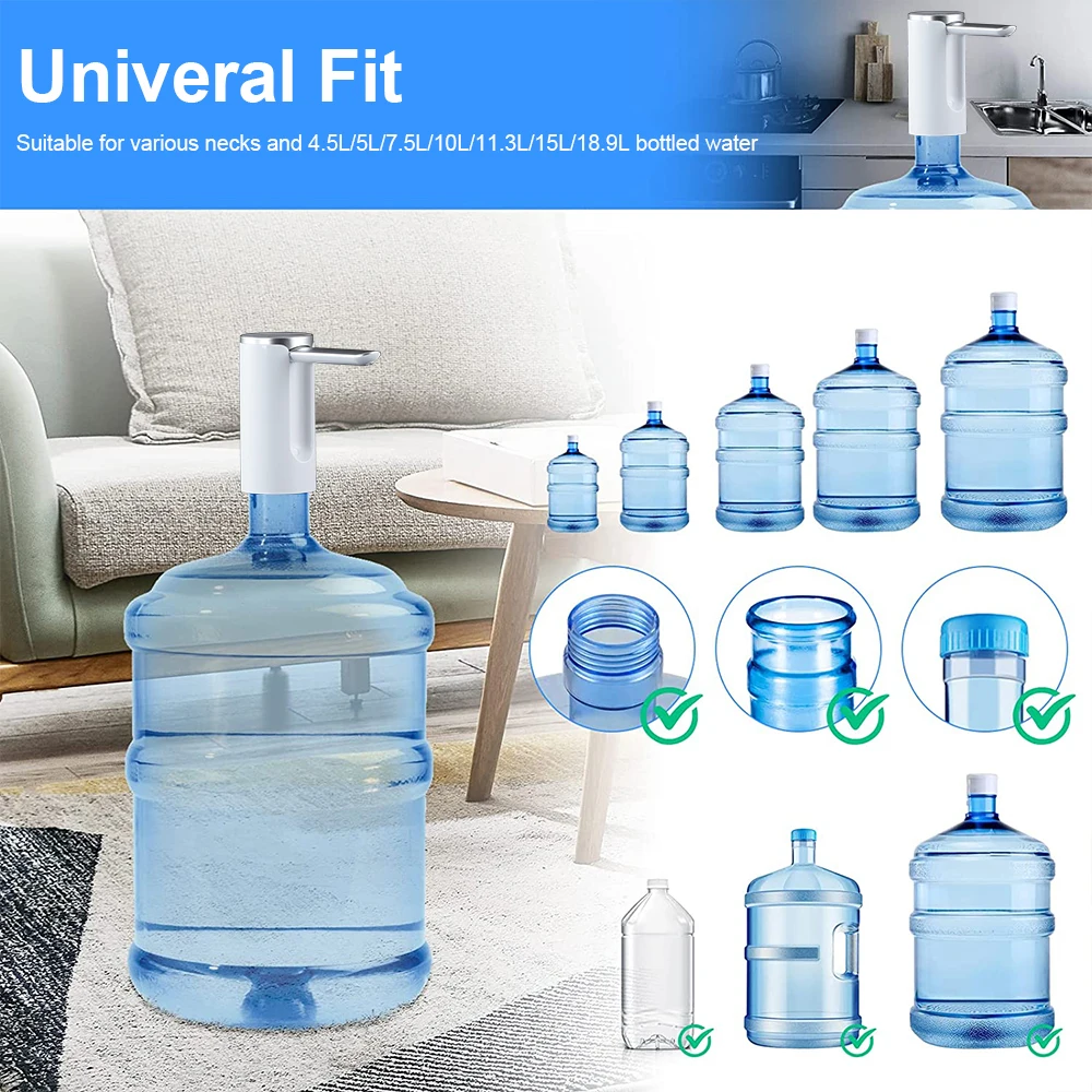 Electric Water Gallon Bottle Pump Automatic Folding Water Dispenser Pump 19 Liters Rechargeable Foldable Desk Water Bottle Pump