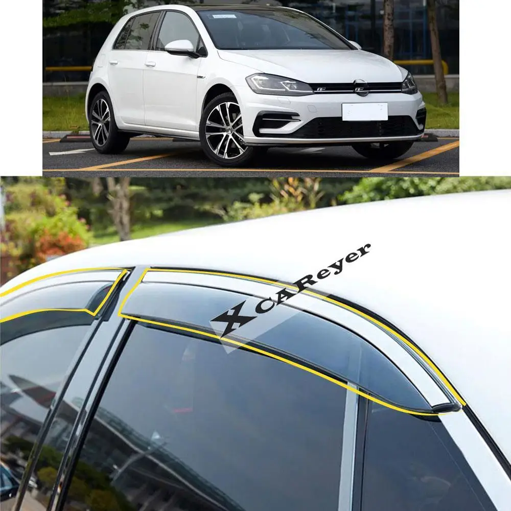 For VW Volkswagen Golf R-Line 2017 2018 2019 2020 2021 Car Sticker Plastic Window Glass Wind Visor Rain/Sun Guard Vent Parts