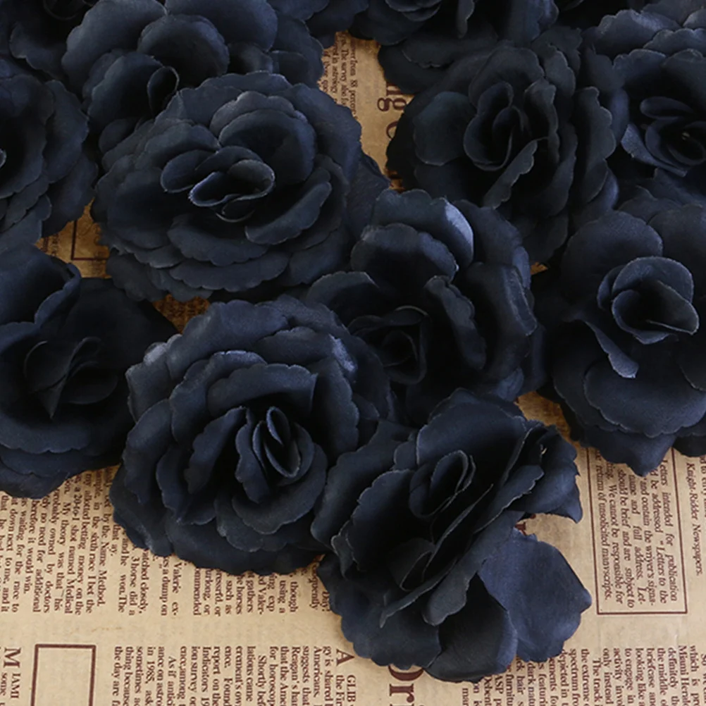 

30pcs Black Rose Silk Flowers Artificial Exquisite Long-Term Use Decorative Fake Roses For Wedding Home Christmas Party