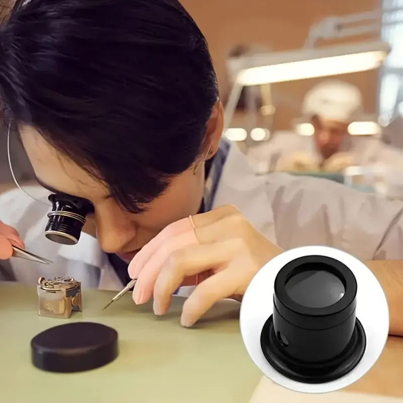 10X/15X Headband Magnifier for Watch Repair & Jewelry Making. Hands-Free Loupe with Adjustable Headstrap, Metallic Finish