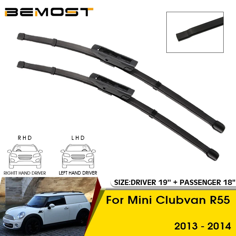 

Автомобильные щетки стеклоочистителя для Mini Clubvan R55 2013-2014, лобовое стекло, передние стеклоочистители, 19 + 18 дюймов, автомобильные аксессуары