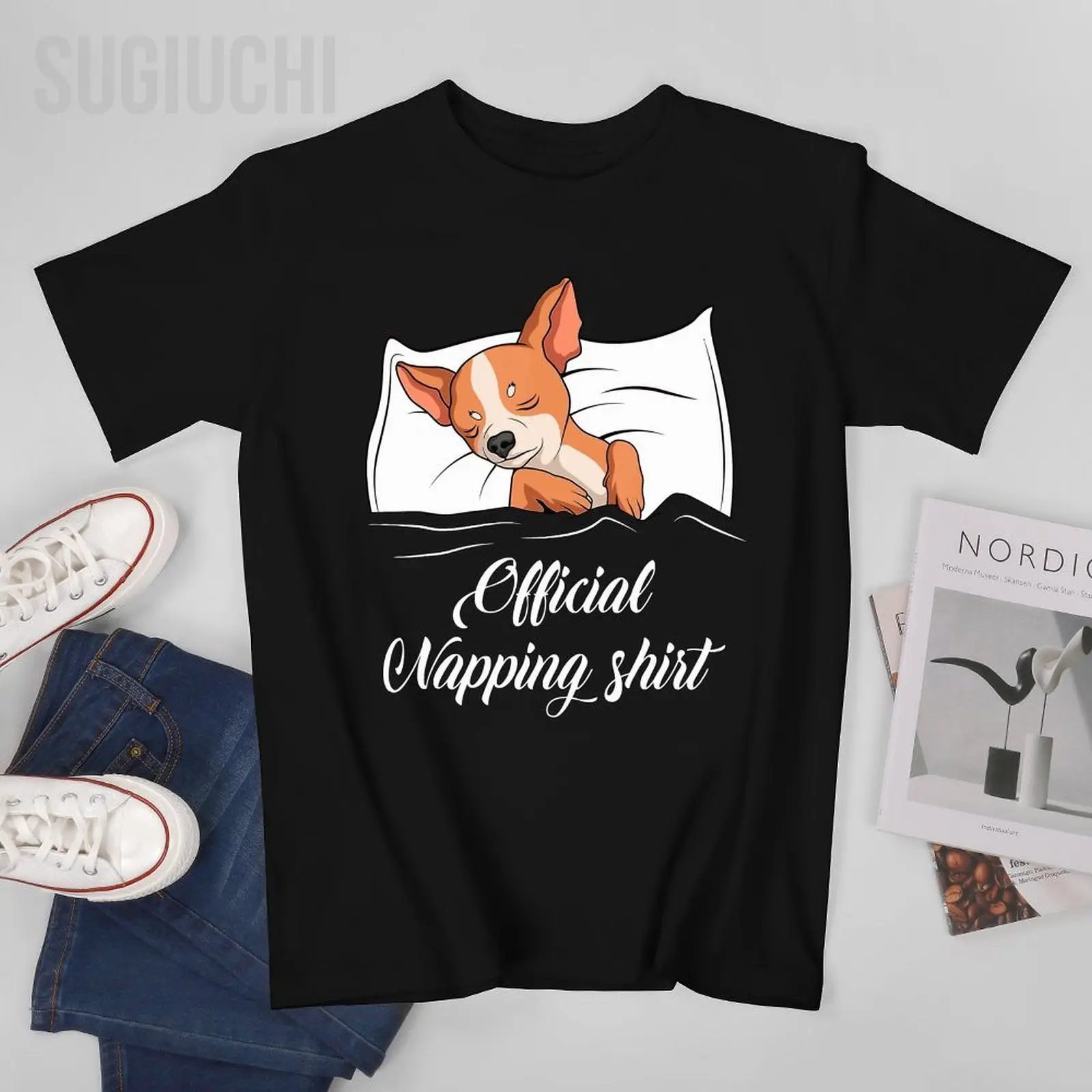 Unisex Men Sleeping Chihuahua Pyjamas Dog Lover Gift Official Napping Tshirt Tees T Shirts Women Boys 100% Cotton T-Shirt