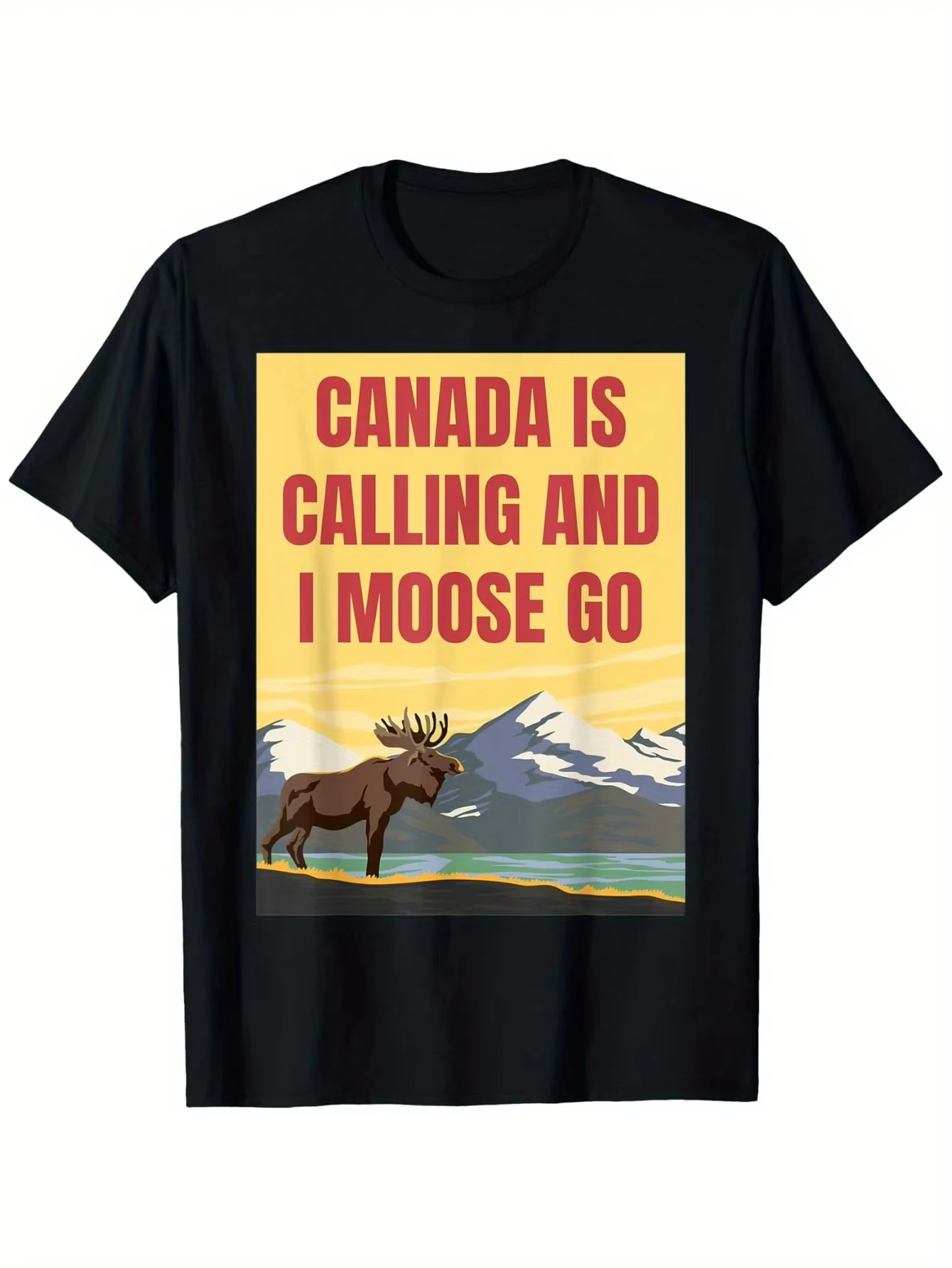 Front Printed Round Neck Short Sleeved T-Shirt Top Comfortable and Breathable Fabric Casual Sports Style Men'S Cotton Streetwear