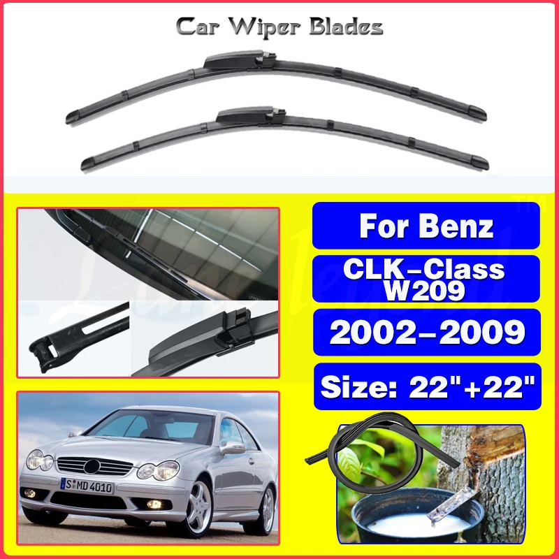 

Wiper Front Wiper Blades For Mercedes Benz CLK-Class W209 C209 CLK 200 240 270 280 320 350 500 550 55 63 AMG 22"+22"