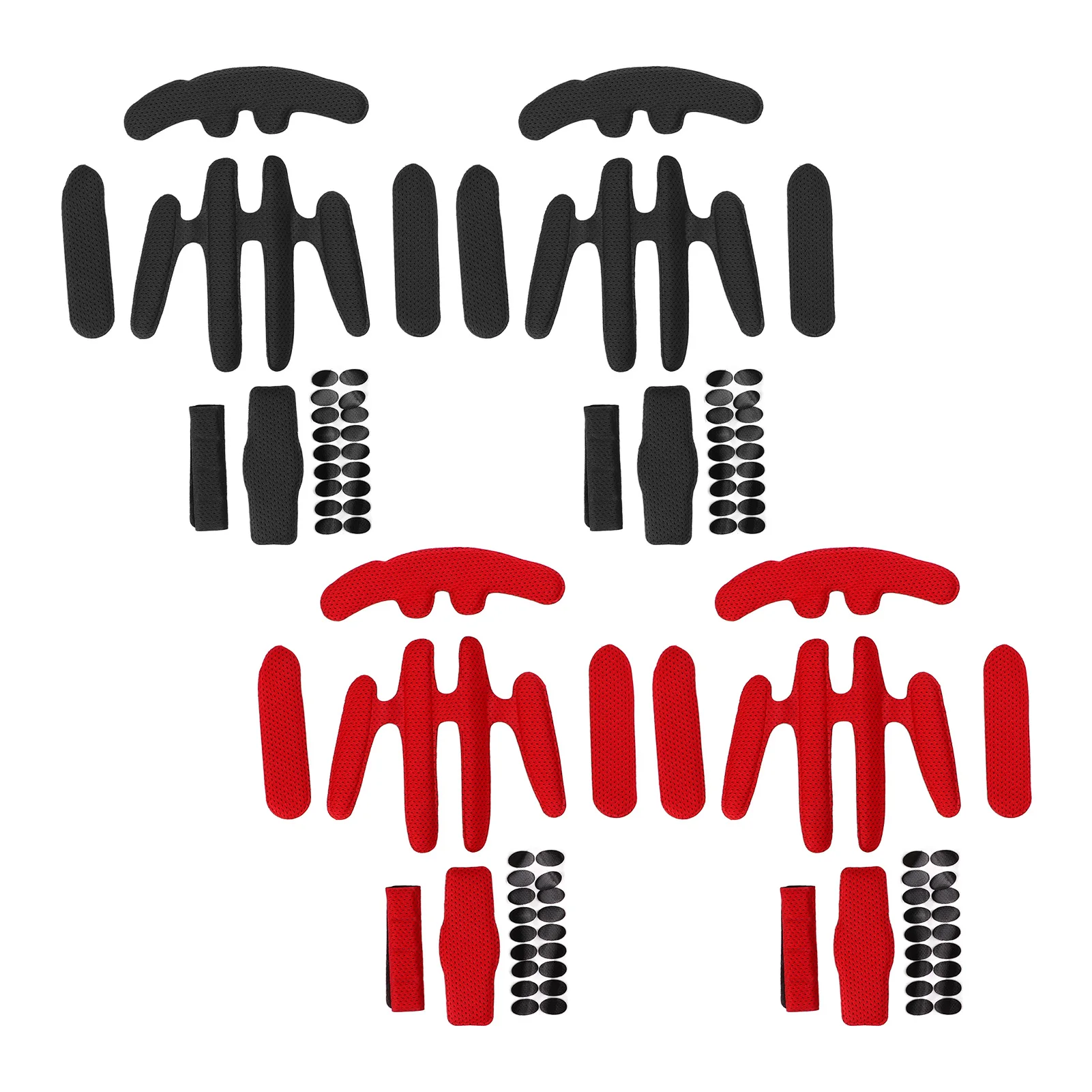 2 sets fietshelmvoeringkits warmgeperste sponsvoering met klittenband zweetabsorberend zacht en comfortabel fietsuitrusting