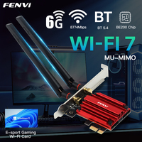 FENVI Wi-Fi 7 FV-BE200 PCI-E Adapter 8774Mbps BE200NGW BT5.4 Tri Band 2.4G/5G/6GHz Desktop Wireless Network Adapter For Win10/11