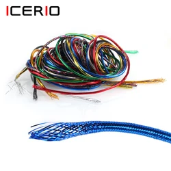 ICERIO 2M/Pack 4mm Holographic Mylar Hollow Cord Minnow Body Braid Flash Tube Baitfish Fly Fishing Tying Material Multi-coloured