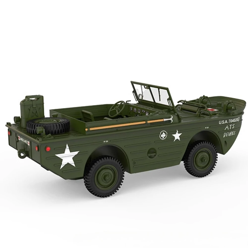 RC 1/16 รีโมทคอนโทรลรถสะเทินน้ําสะเทินบกจําลองรีโมทคอนโทรลถังรถทหารรุ่นของเล่นของขวัญ