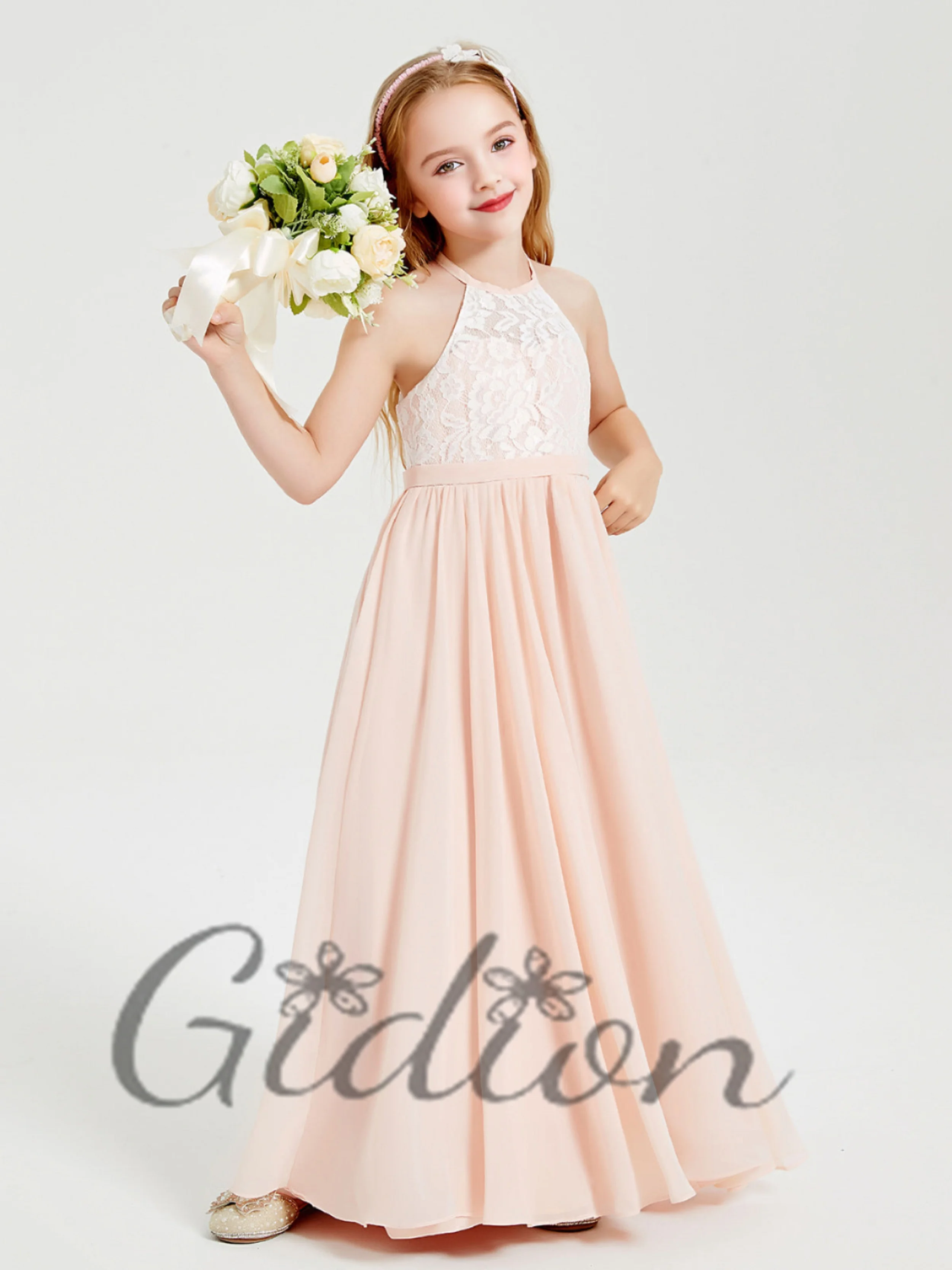 Lace Top Junior Bridesmaid Dress For Child Birthday Evening Dress Wedding Pageant Ball Prom Banqeut Ceremony Event Celebrations