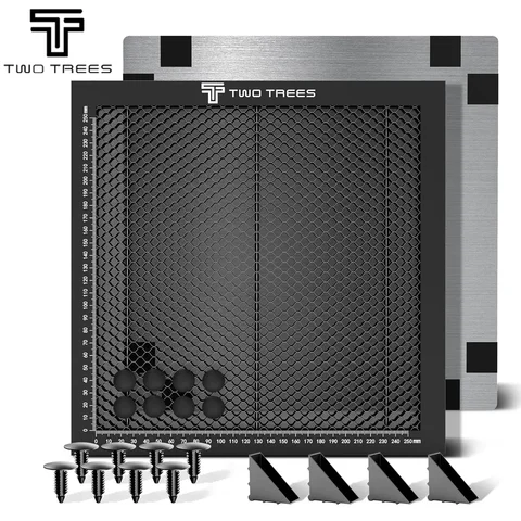 Mesa de metal em favo de mel resistente 300/400/500/600mm para corte de gravador a laser, revestimento de óxido preto, adequado para ortur xtool duas árvores