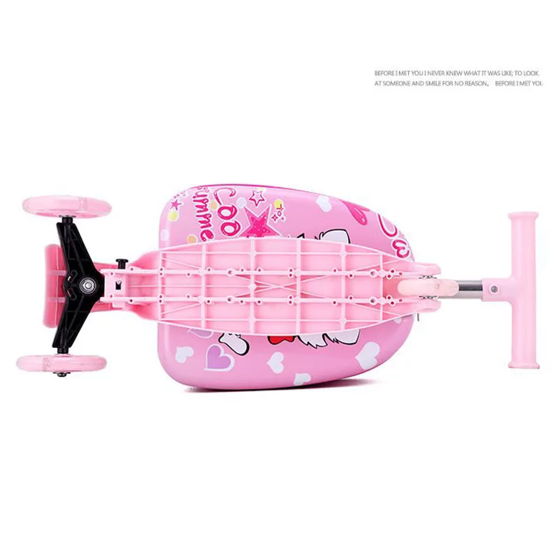 Anime Sanrioed valigia Kawaii Hello Kittys 15 pollici bambini scooter incandescente ruota Trolley caso cartone animato viaggio imbarco caso regalo