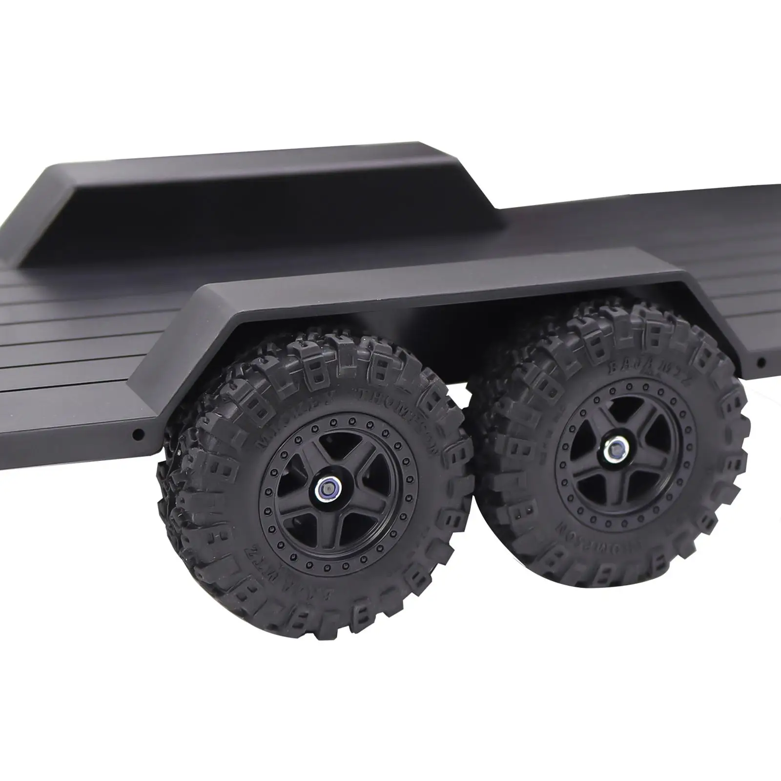 Utility RC Trailer 1 18 Scale Black Double Axle with Hitch Realistic Accessory for RC Car Truck