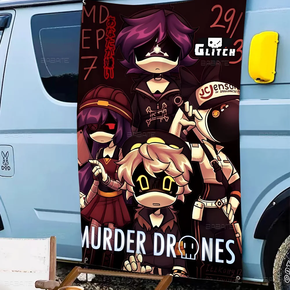 M-Murder Drones Anime Large Size Flags Printing Patterns Interesting Birthday Party Decorations Banner