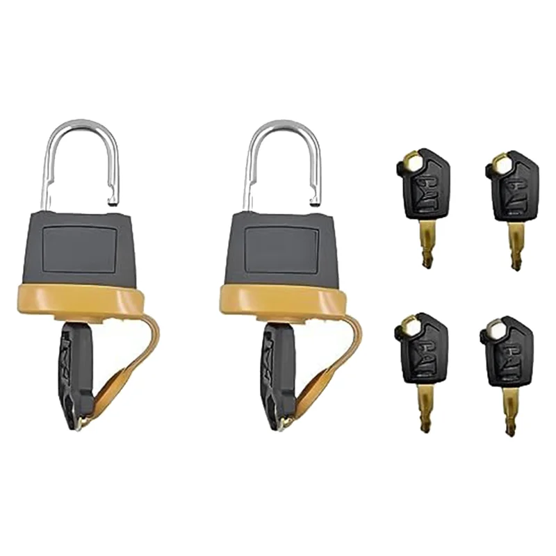 

2Set 246-2641 Padlock Metal Padlock With 6Pcs 5P8500 Iginition Keys For Caterpillar Cat 20103300 2849039 7X7700 1428828