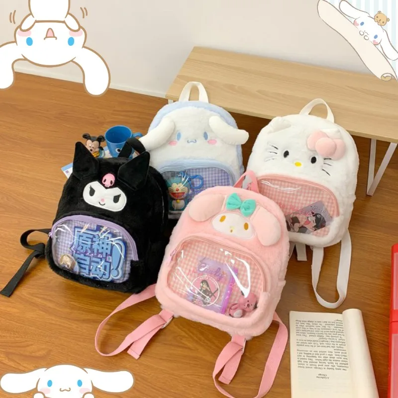 

Sanrio Kuromi Cute Backpack Versatile Plush Girls Large Capacity Melody New Cartoon Student Lightweight Schoolbag Festive Gifts