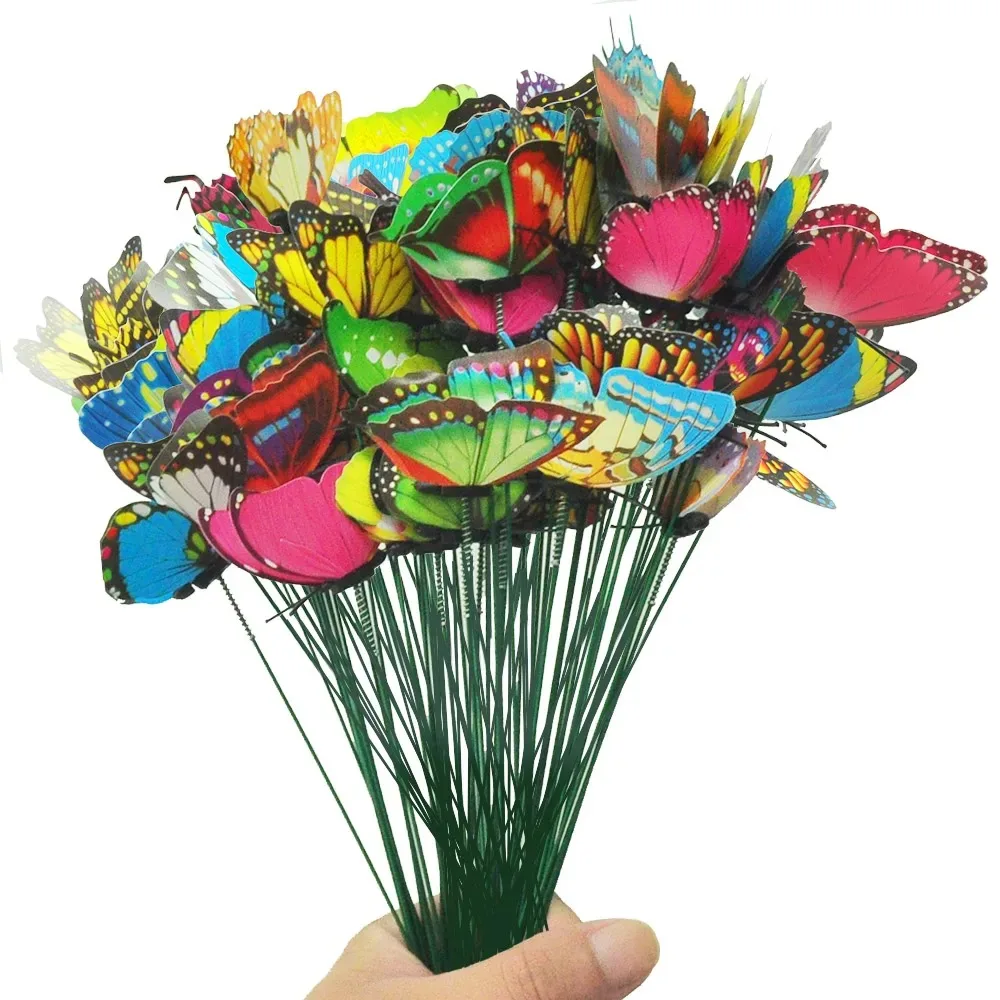 

5-25Pcs/Set 3D Simulation Butterflies Garden Yard Planter Colorful Butterfly Stakes Decoracion Outdoor Decor Flower Pots Decor