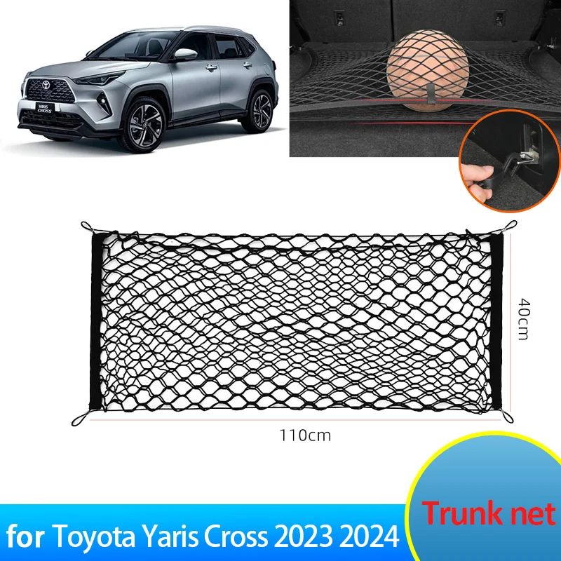 

For Toyota Yaris Cross Accessories 2023 2024 Non GR Parts Car Floor Boot Trunk Net Elastic Storage Organizer 70X70 Auto Styling