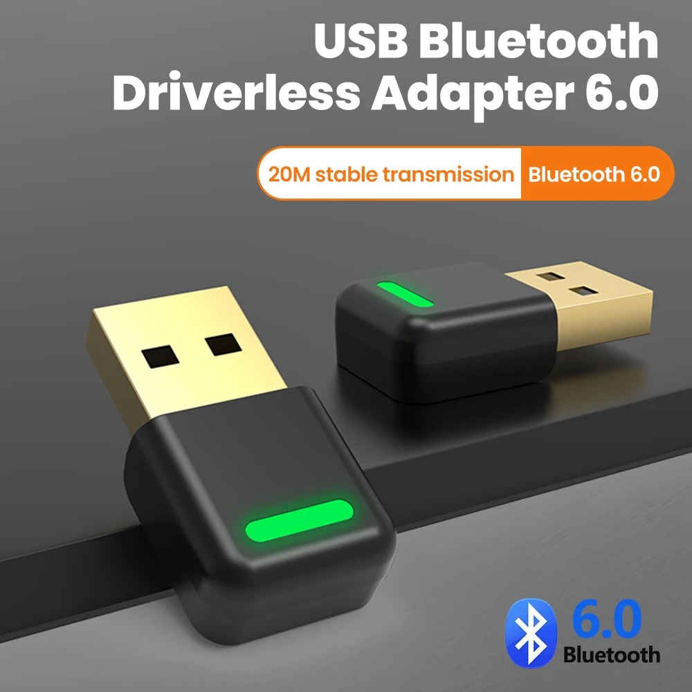 Adapter Bluetooth USB Bluetooth 6.0 Dongle do PC Windows 11 10 8.1 7 Bezprzewodowa mysz Klawiatura Odbiornik audio Nadajnik USB
