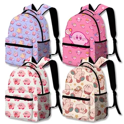 Kirby Anime Backpack Cute Full Printing Schoolbag Cartoon Waterproof Fashion Casual Bag Student Supplies Knapsack Gift for Girls