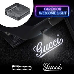 LED 500 Logo Car Door Courtesy Light Laser Projector Welcome Lamp For Fiat Linea Grande Punto Abarth 500X 500e 595 Competizione