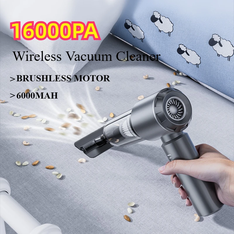 

16000PA Car Vacuum Cleaner Wireless Mini Handheld High Power Strong Suction Cleaning Machine Portable Vacuum Cleaners For Home