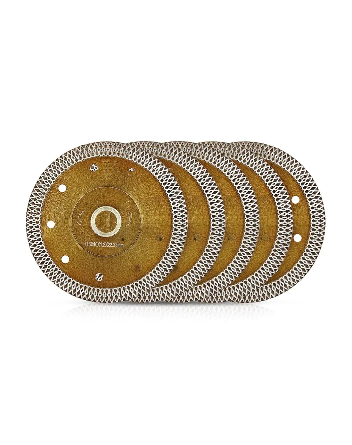 화강암, 대리석, 세라믹용 5피스 초박형 다이아몬드 타일 블레이드 세트 - 4.5인치