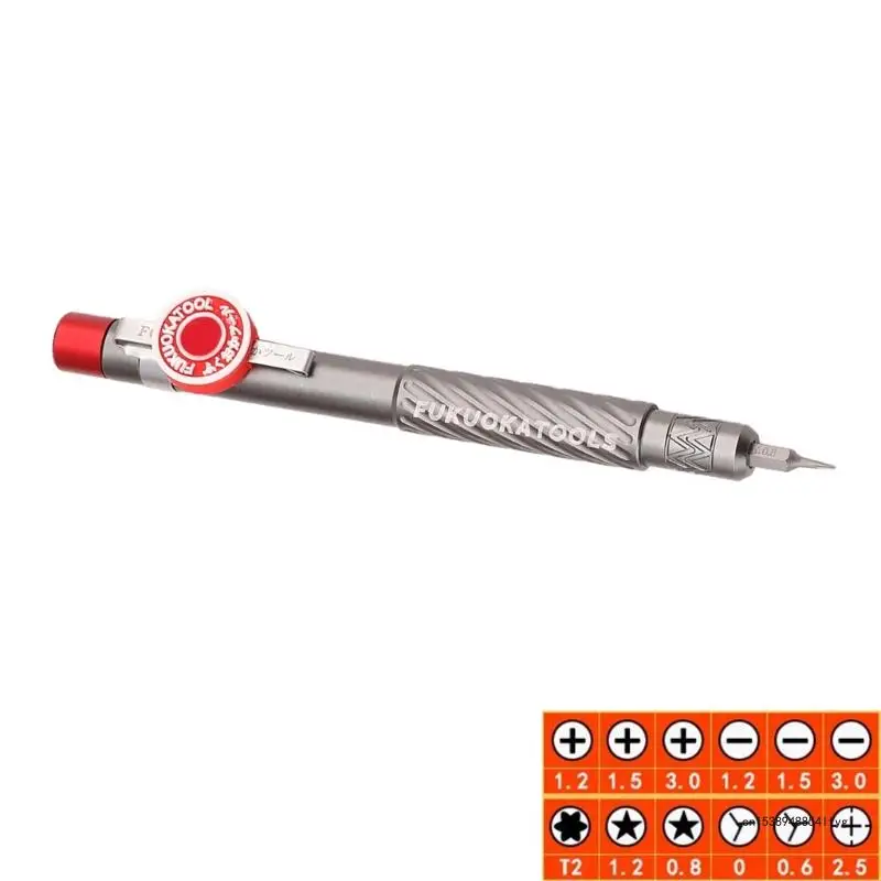 Pen Pocket Mini Screwdriver with 6 Double End Bits Repair Tools