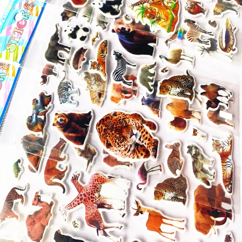 10pcs 3D Puffy Stickers Animals Bulk Stickers Scrapbook Decoration Birthday New Year Christmas Gifts for Kids Boys Girls