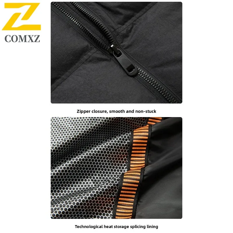 COMXZ 2025 شتاء طويل الأبيض بطة أسفل سترة الرجال والنساء الأعمال الترفيه الدافئة 50% الأبيض بطة أسفل معطف ملابس عصرية
