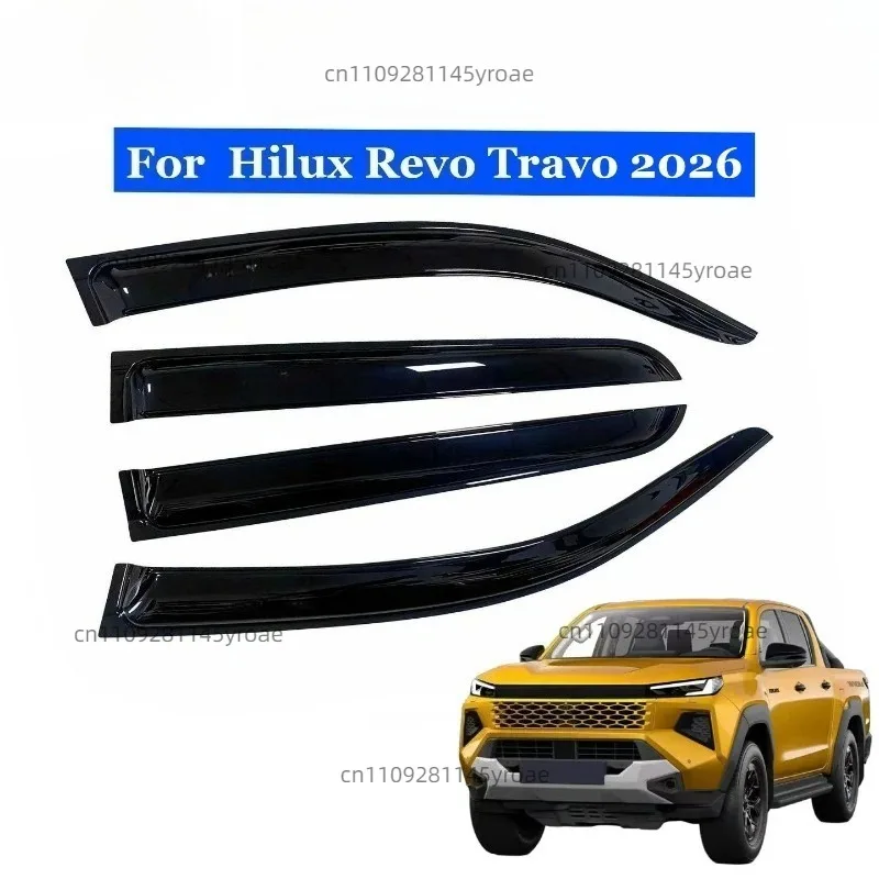 Suitable for Hilux TRAVO 2026  Window Rain Gear Durable Rain Visor Professional Awnings Automobiles Modification Accessories