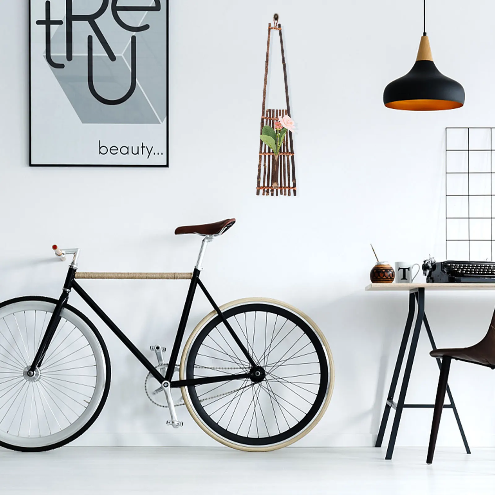 

1Pcs Chinese Style Dried Flower Vase Wall Adornment Home Decor Flower Arrangement Wall Adornment Decorative Vase