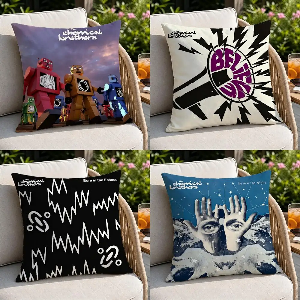 Band chemical brothers Cushion Cover Soft Square Throw Pillow Covers Set for Sofa Bedroom Car Home Decoration