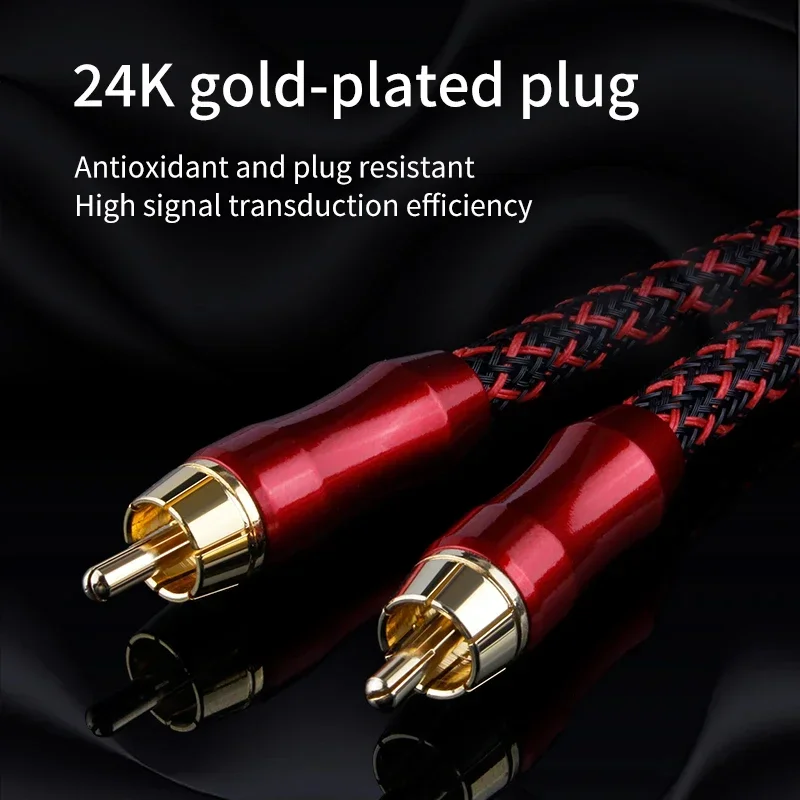 YYAUDIO 6N OFC 75ohm Hifi Digital Coaxial Audio Video Rca Cable Hi-end RCA to RCA Male Subwoofer Audio Cable Speaker Subwoofer