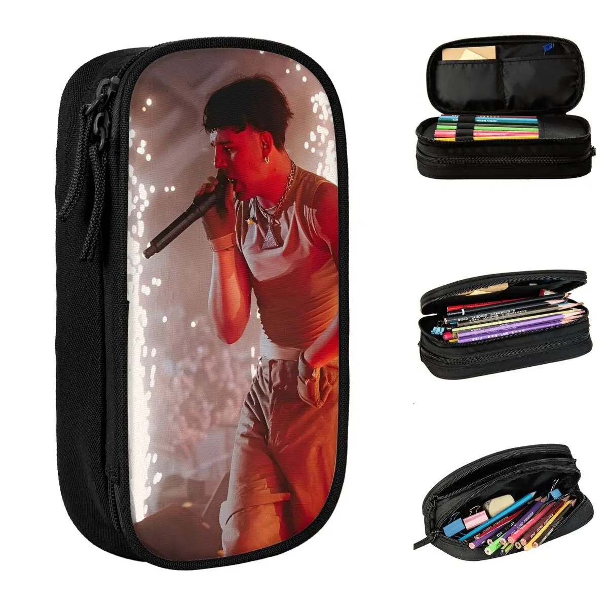 

Креативная певица Quevedo Pop Latin, пенал, коробка для ручек для девочек и мальчиков, большая вместительная сумка, школьные принадлежности, подарочные канцелярские принадлежности