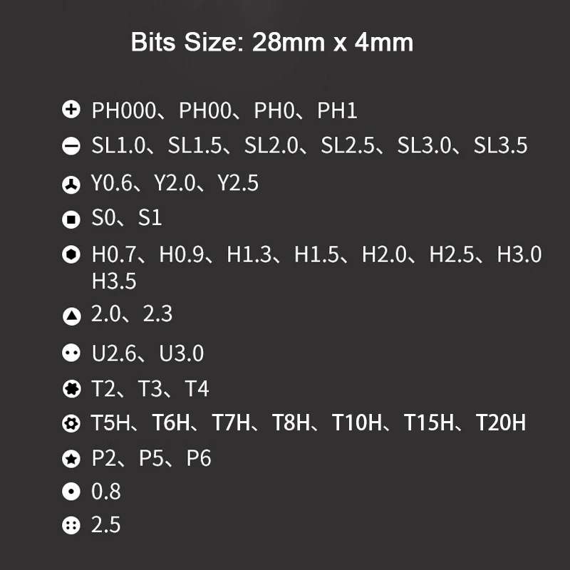 Set di cacciaviti multifunzione S2 Philips inserti per cacciaviti di precisione con intaglio Notebook Mobile elettronica manutenzione utensili
