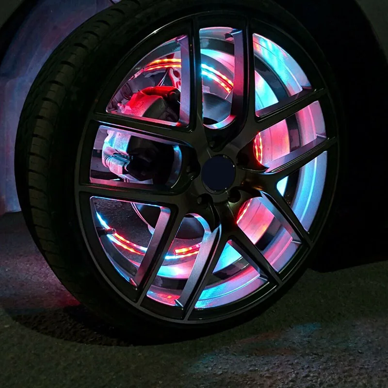 

4Pcs 15.5 Inch LED Wheel Ring Light Wheel Hub Atmosphere Light Decorative Light IP68 RGB Color 600LED Bluetooth Control