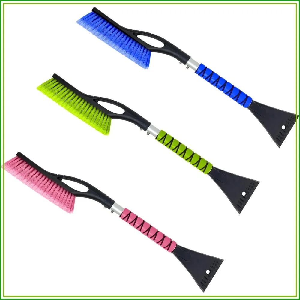 

27" Snow Brush and Ice Scrapers for Car Windshield (3 Pack), Ergonomic Foam Grip, Winter Car Accessories