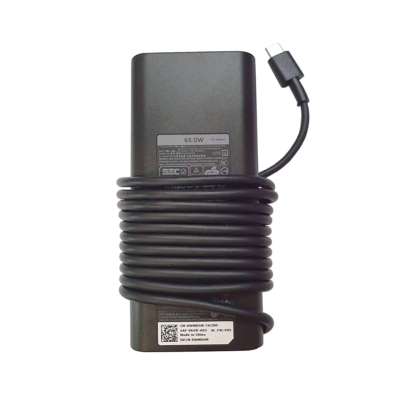 DELL Chargeur USB-C 65 W VT148 WMDHR 0VT148 0WMDHR Pour Latitude Et Inspiron - Adaptateur Original Compatible