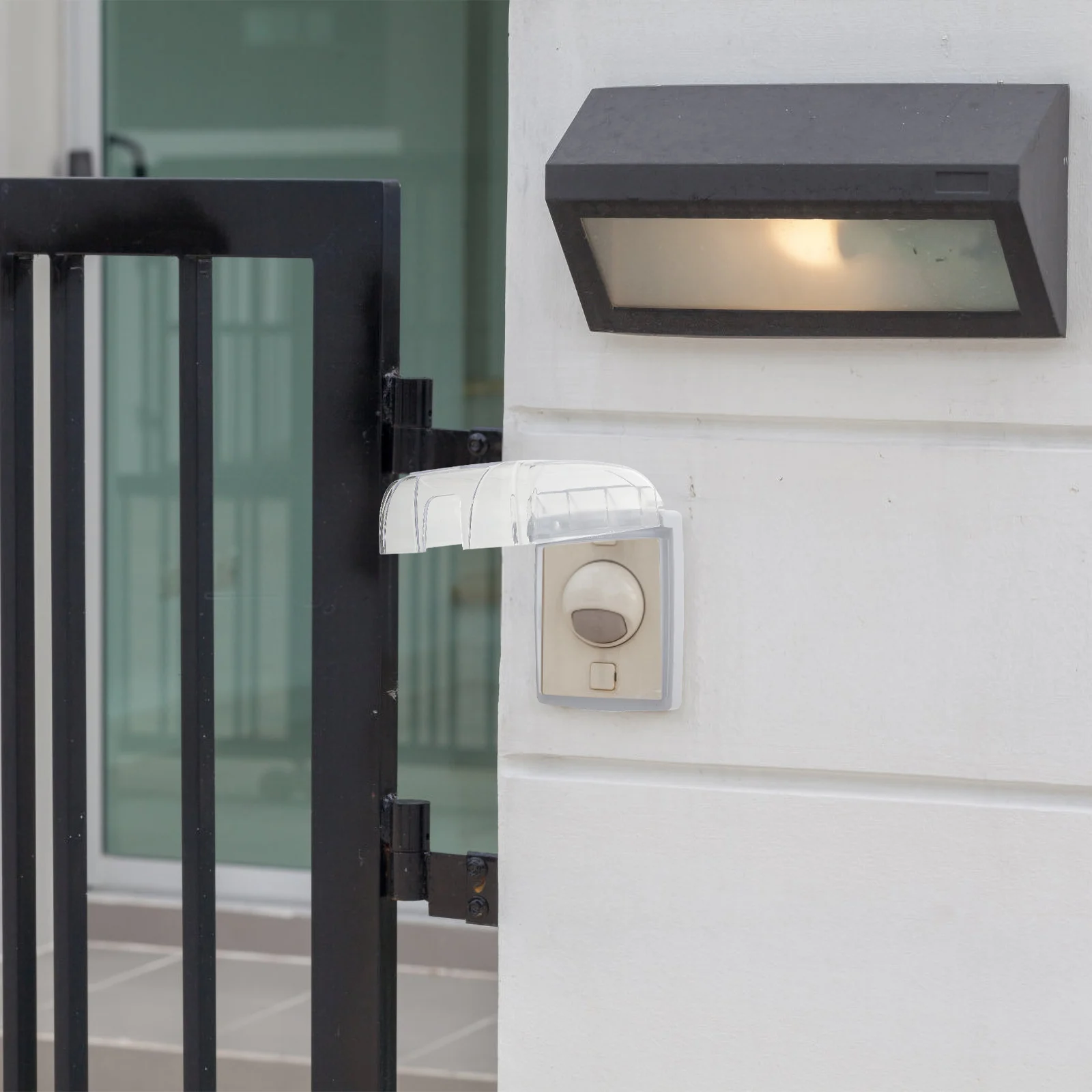 

Plastic Waterproof Doorbell Cover Weatherproof Transparent Protector for Home Outdoor Use Stable Performance Doorbell
