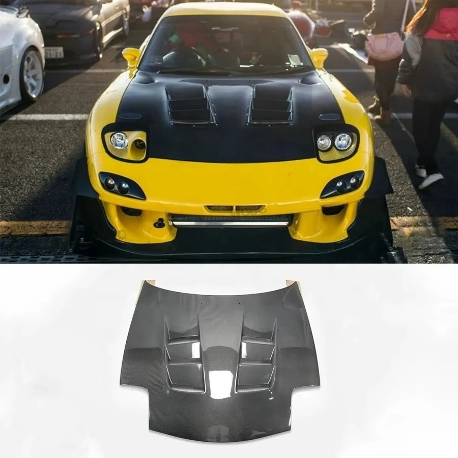 

RE Style Carbon Fiber Front Vented Fender for RX-7 FD RX7 FD3S Front Bumper Engine Hood Bonnet Cover Car Bodykit