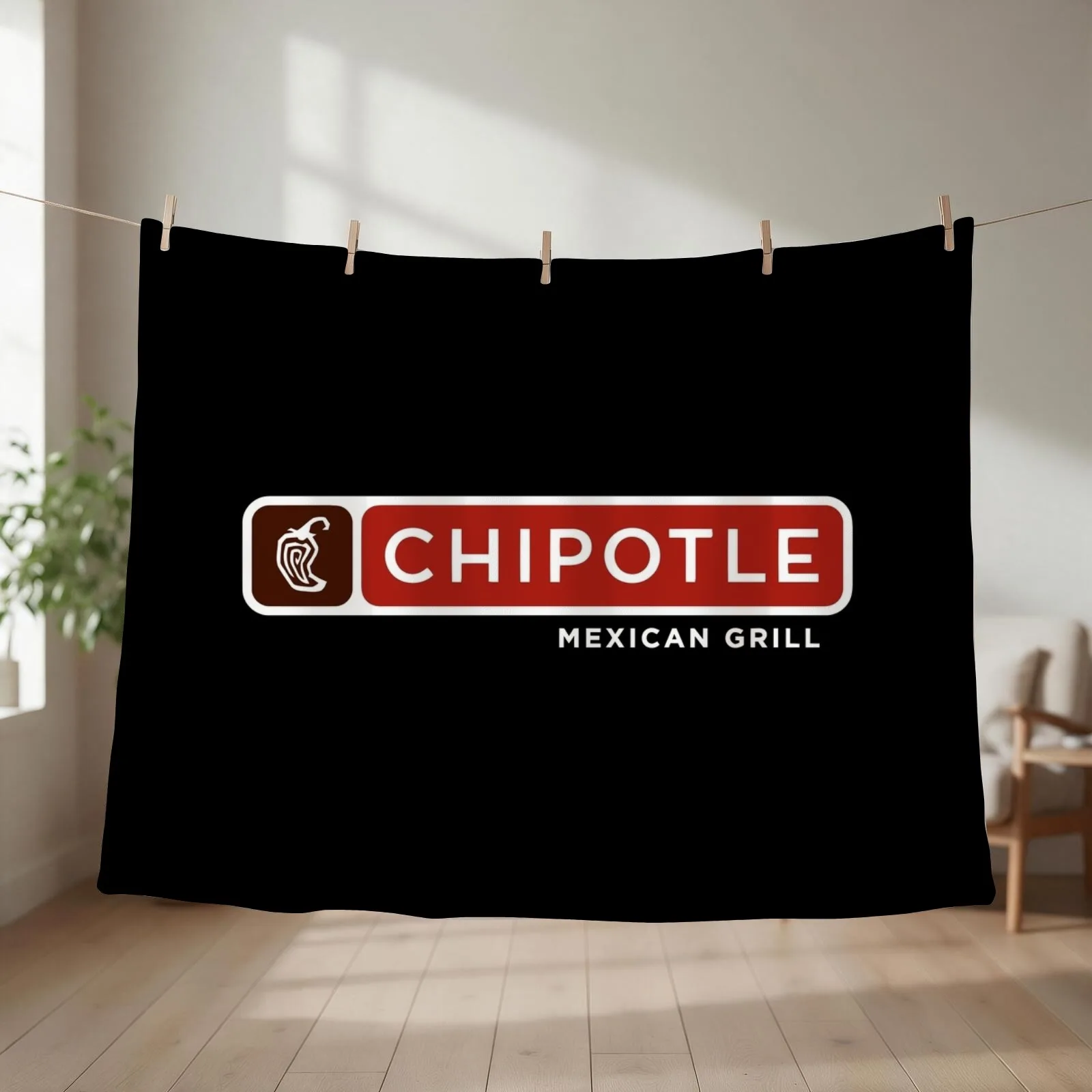 Chipotle Mexican Grill Throw Blanket couch cozy soft plush fuzzy picnic outdoor blanket