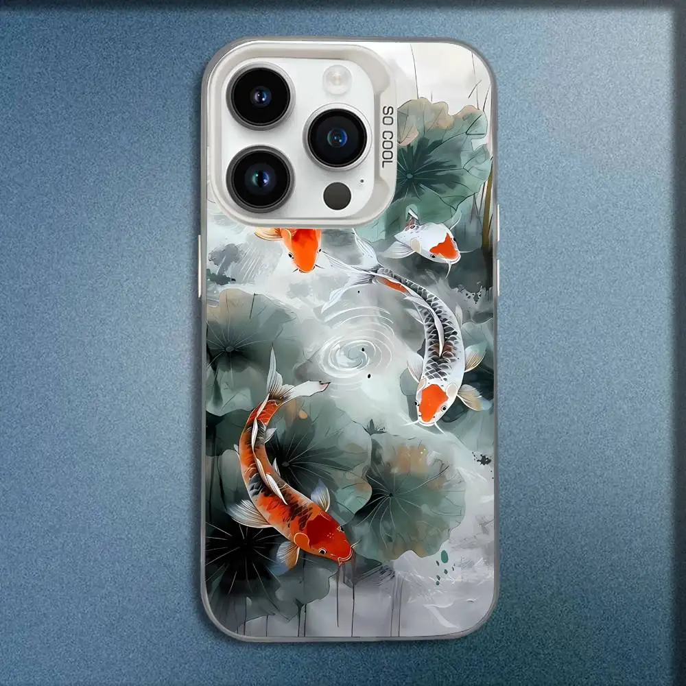 حافظة هاتف K-Koi G-Goldfish لهاتف iPhone 17,16,15,14,13,12,11,Pro,Max,Plus,E,SE4,Air,Mini White IMD Box