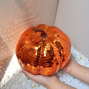 Colorful Mirror Pumpkin Ornament 1