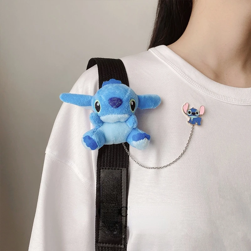 Cartoon Doll Dinosaur Sunflower Squirrel Panda Brooch Patrick Pikachu Stitch Alloy Pin Clothing Bag Plush Brooch Gifts for Child